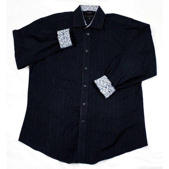 Jhane Barnes Slim Fit Mens Long Sleeve Button Front Striped Shirt Size Large - Picture 1 of 7